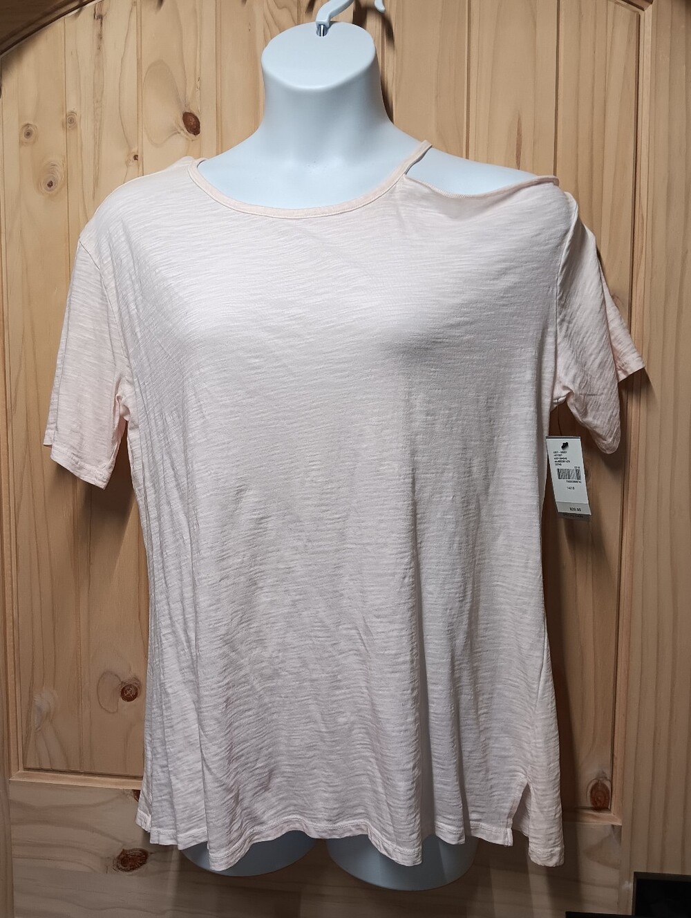 Lane Bryant Pale Blush Short Sleeve Tee with Shoulder Cutout NWT